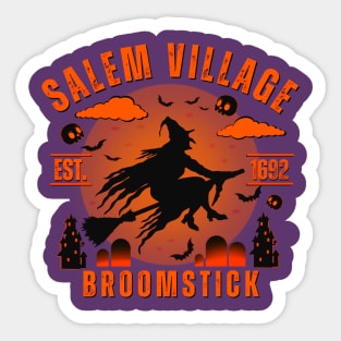 Salem Witch Village Classic Spooky Halloween Theme Sticker